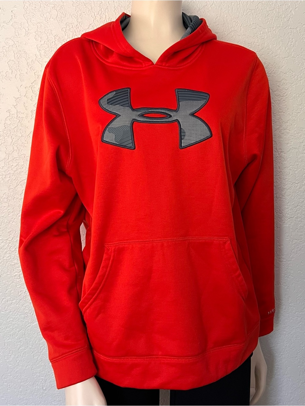 Under Armour Youth XL Orange Storm Fleece Hoodie Camo Logo Kids Pullover